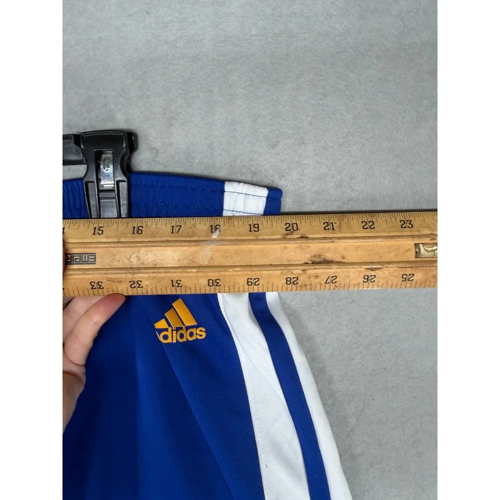 Adidas NBA Golden State Warriors Basketball Shorts Mens XXL Blue Yellow Striped